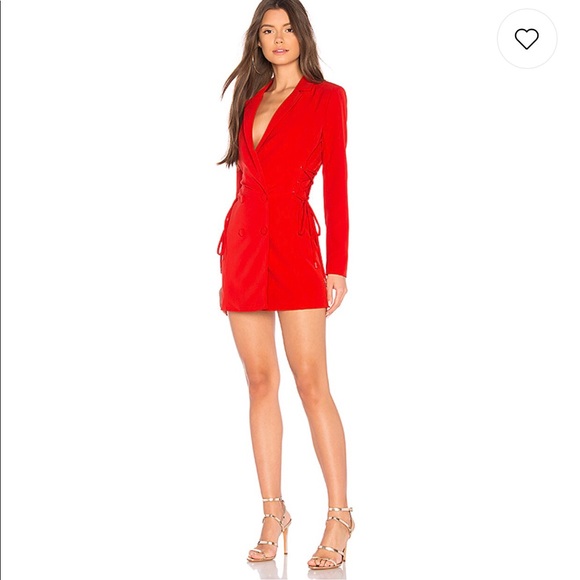 red tuxedo dress